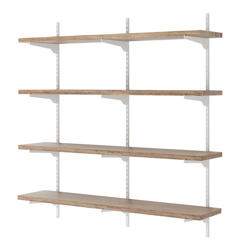 Wallniture Turin 36" Wall Mounted Shelves with Adjustable Brackets, Real Wood Shelves, Rustic & Boho Decor 2,3 or 4 Tier Options