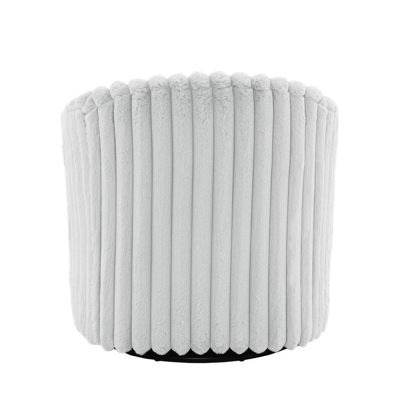 2 Set Modern 49" Upholstered Plush Corduroy Swivel Barrel Accent Chair