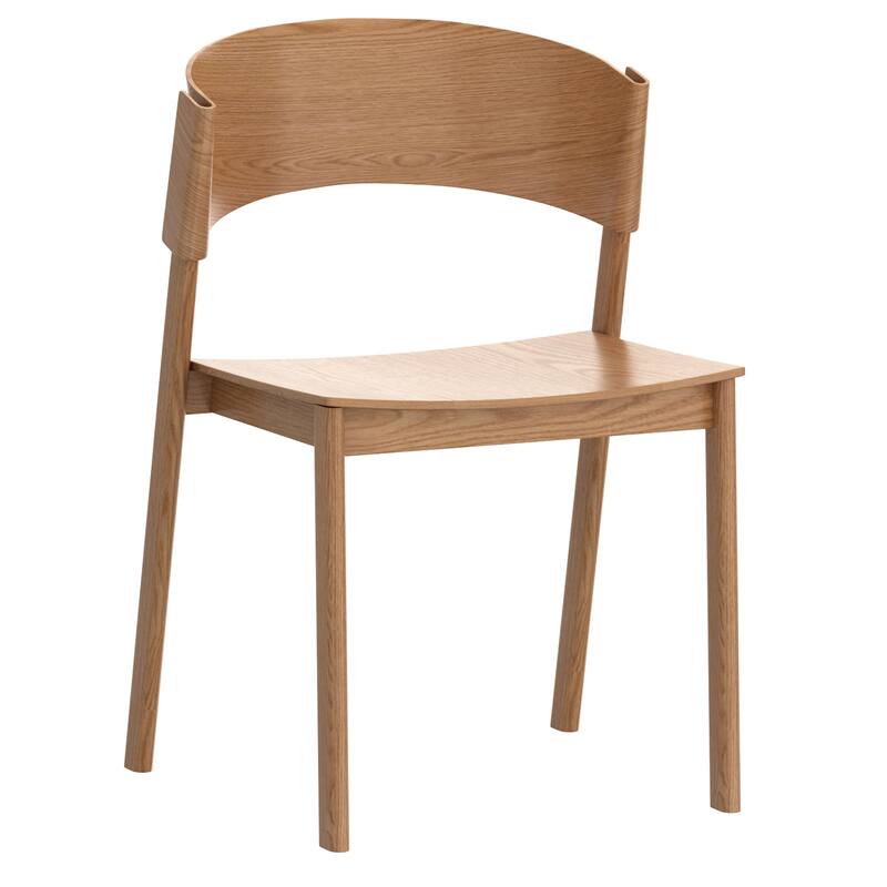 Mid-Century Modern Solid Wood & Oak Veneer Dining Chair, Set of 2 - Blonde