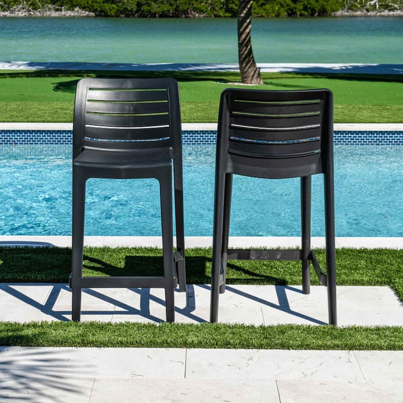 Leva Set of 2 Counterstools - Anthracite