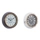 preview thumbnail 3 of 14, White Iron Vintage Wall Clock No Theme (Set of 2) - 10"L, 10"H