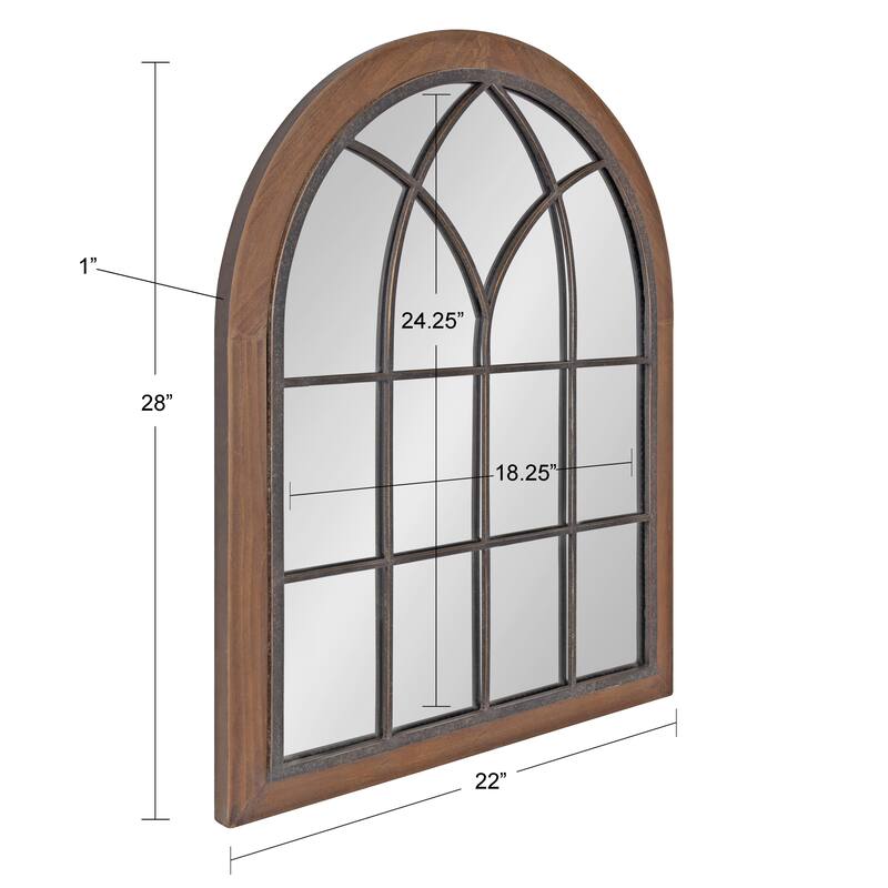 Kate and Laurel Nola Framed Windowpane Arch Mirror