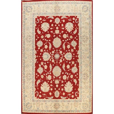 Vegetable Dye Floral Ziegler Oriental Wool Area Rug Handmade Carpet - 10'1" x 13'8"