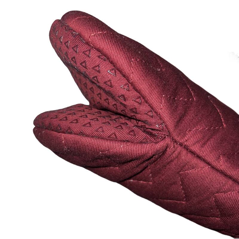 Burgundy Red Heat Resistant Thick Soft Quilted Lining Kitchen Mini Oven Glove Mitts - 1 Pair