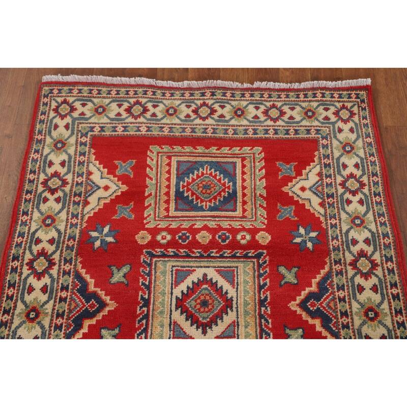 Traditional Kazak Runner Rug Hand-Knotted Wool Carpet - 2'9" x 10'0"