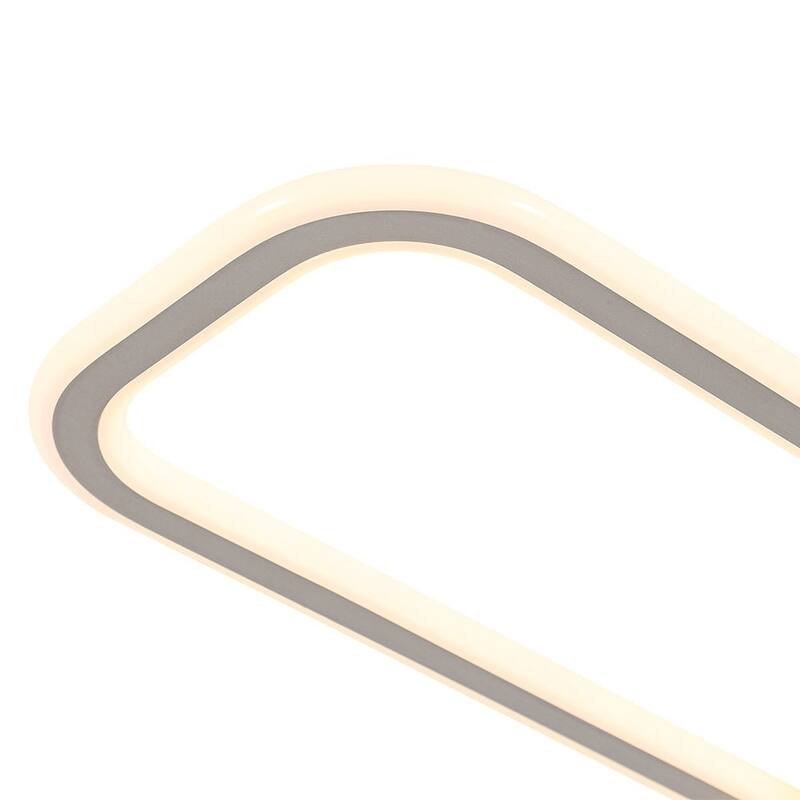 Dimmable LED Dual Oval Ring Long Semi Flush Mount Light 41in