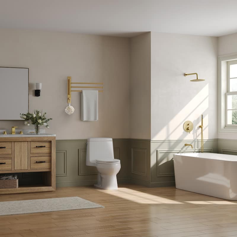 4-Arm Rust-Proof Swivel Towel Rack, 304 Stainless Steel with Hooks