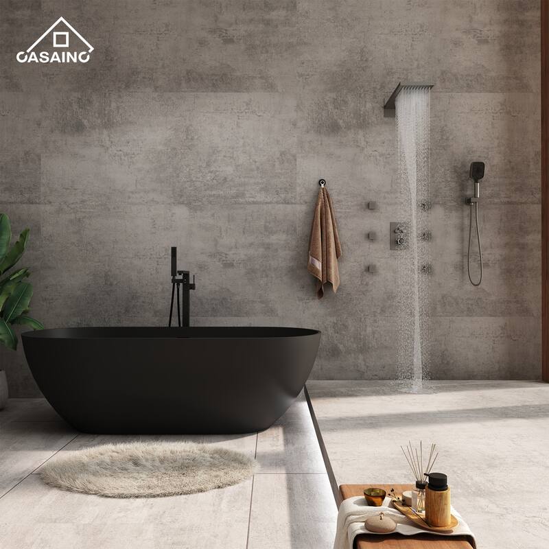 Wall Mounted 20 Inch Dual-function Rainfall Shower Head 4 Function Thermostatic Shower System
