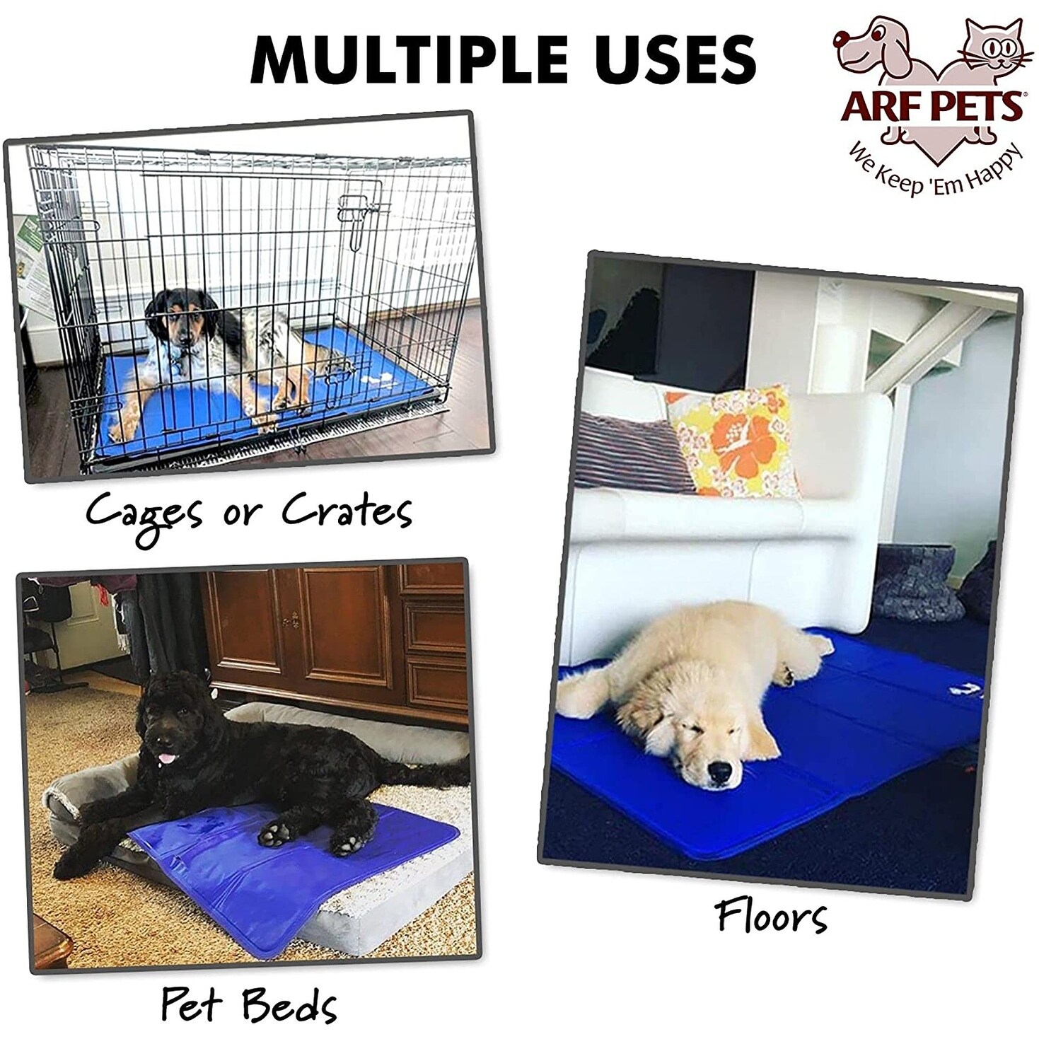 Arf Pets Dog Self Cooling Mat Pad for Kennels Crates and Beds