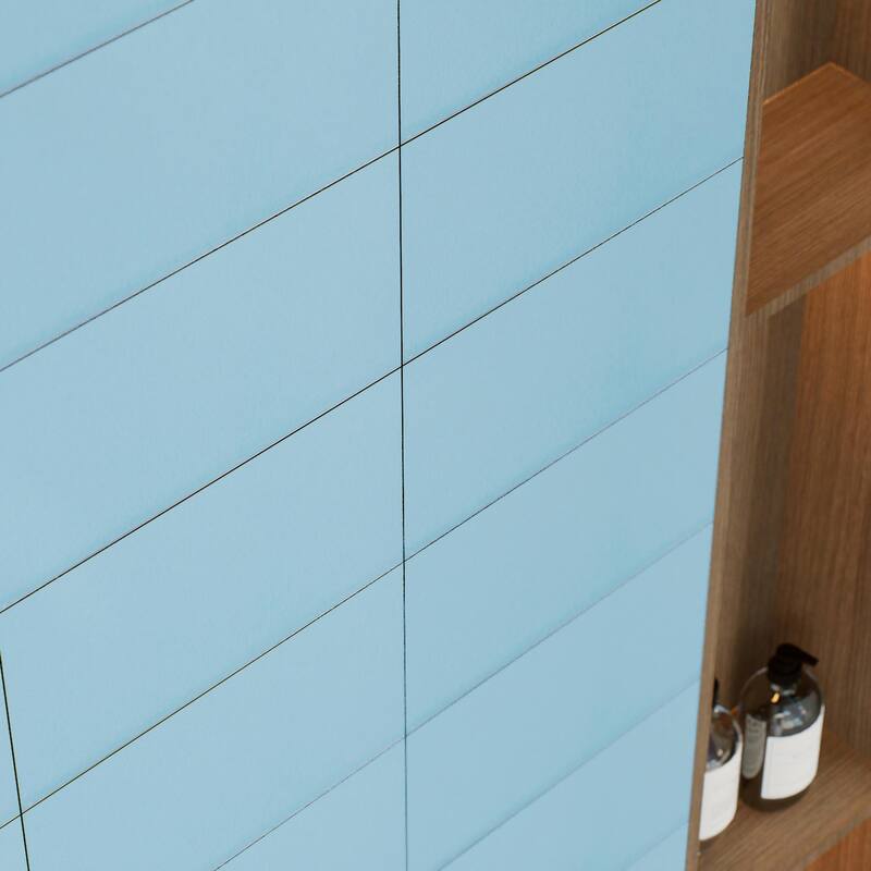 Merola Tile Piscina Brick Glossy Blue 4-3/4" x 9-5/8" Porcelain Floor and Wall Tile