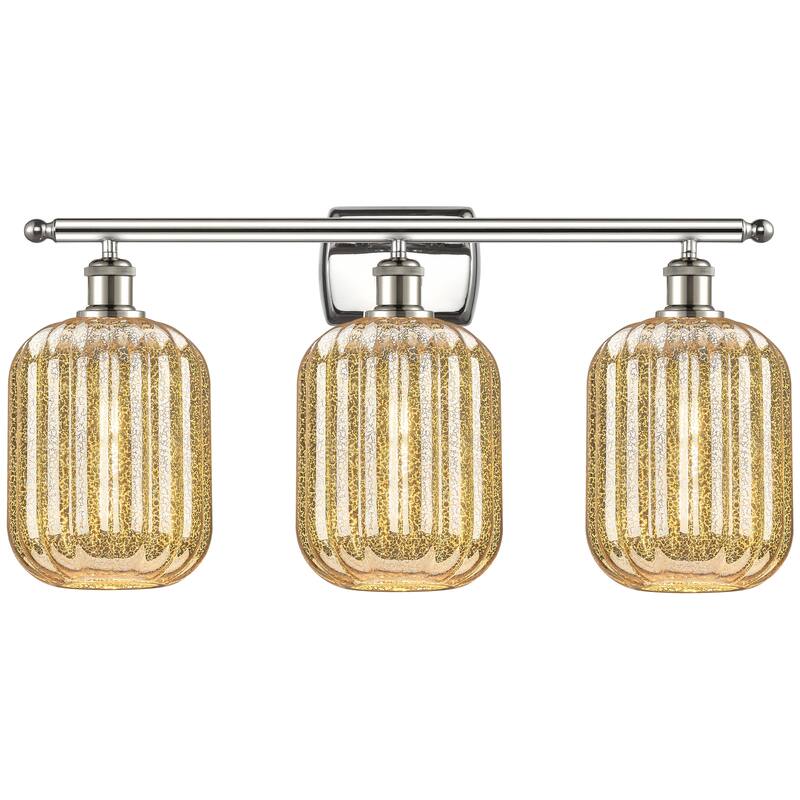 Innovations Lighting Endless Possibilities Ballston - Preston - 3 Light 27" Jar Shade Bath Vanity Light - Mercury/Polished Nickel