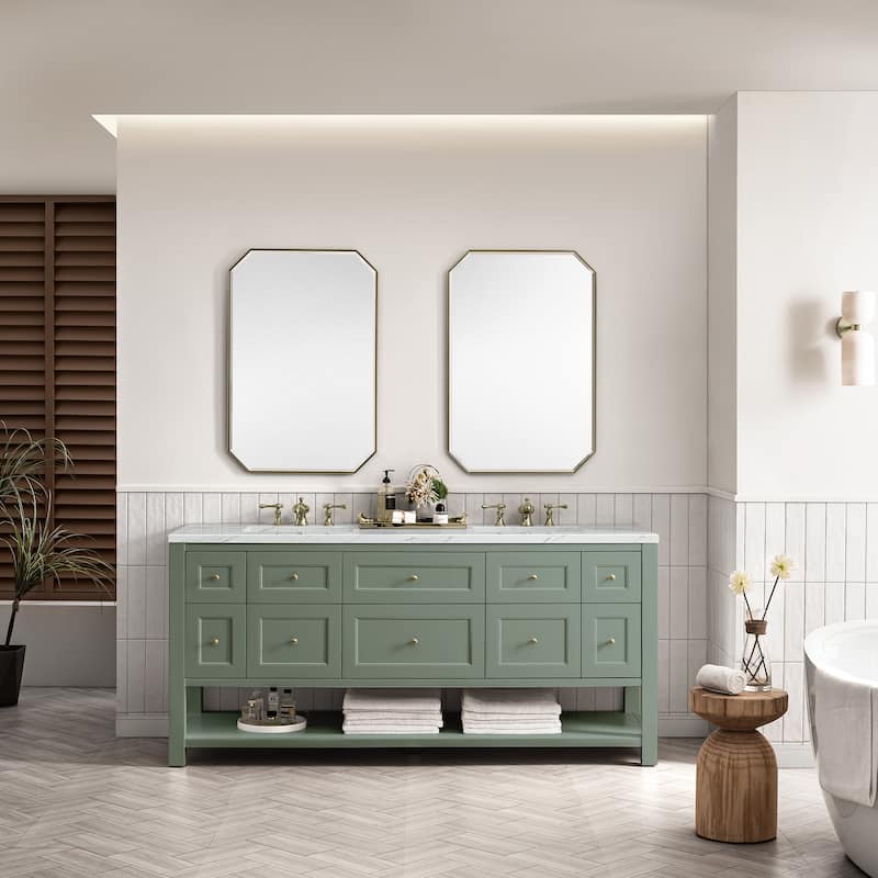 James Martin Vanities Breckenridge 72" Double Vanity, Smokey Celadon