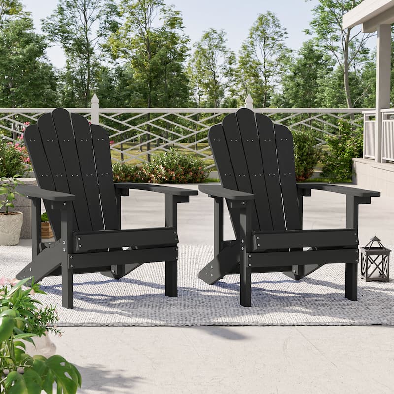 BONOSUKI Patio Adirondack Chairs Weather-resistant(Set of 2) - Deep Grey