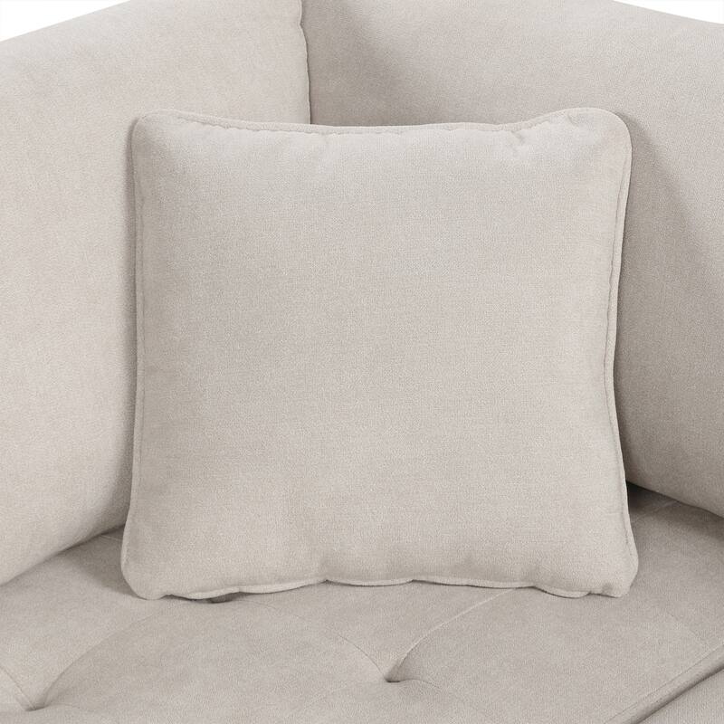 117" U-Shaped Oversized 6-Seat Sectional Sofa with Chaise, Pull-Out Bed, and 2 Detachable Throw Cushions