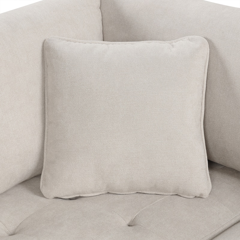 117.3" Chenille U-Shaped Sectional Sofa Bed with Pillows