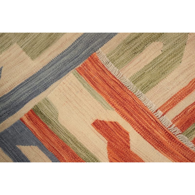 Hand Woven Southwestern Wool Multi-Colored Geometric Area Rug - 13' 2'' X 9' 9''