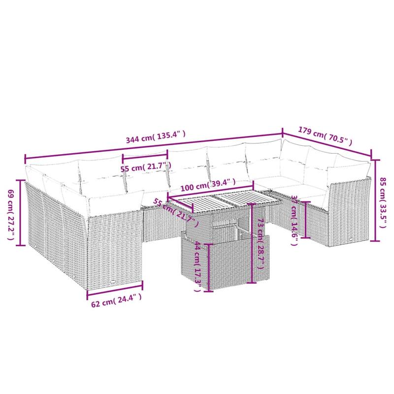 vidaXL Garden Sofa Set