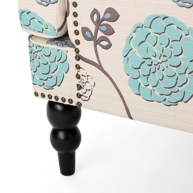 Harrison Floral Fabric Tufted Club Chair by Christopher Knight Home - 28.00" L x 29.50" W x 33.50" H