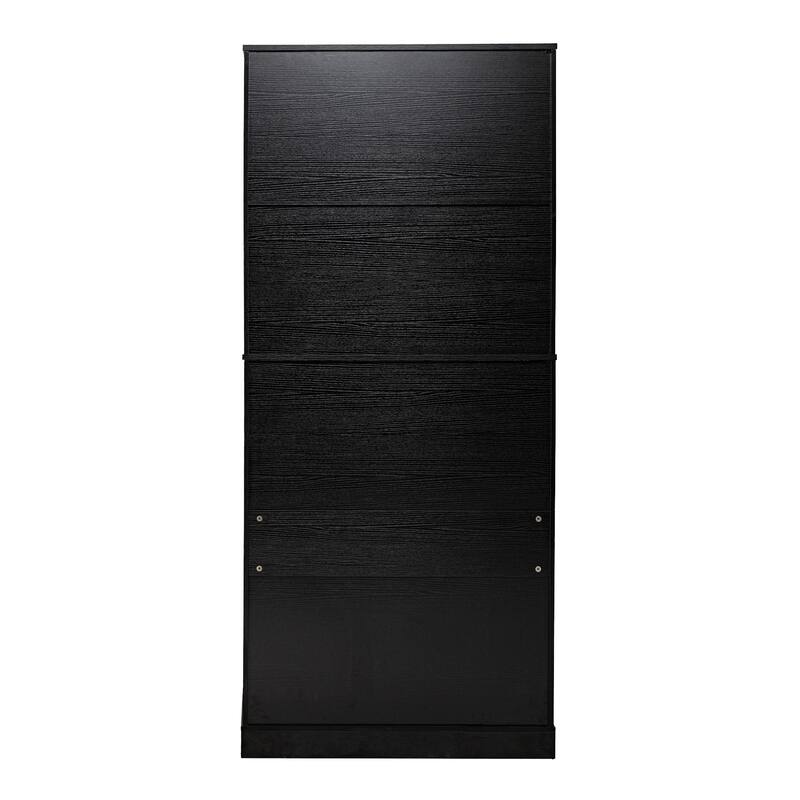 Fluted Kitchen Pantry Cabinet, Freestanding Sideboard Buffet Storage Cabinet with 3 Keyboard Drawers & 6 Door Shelves