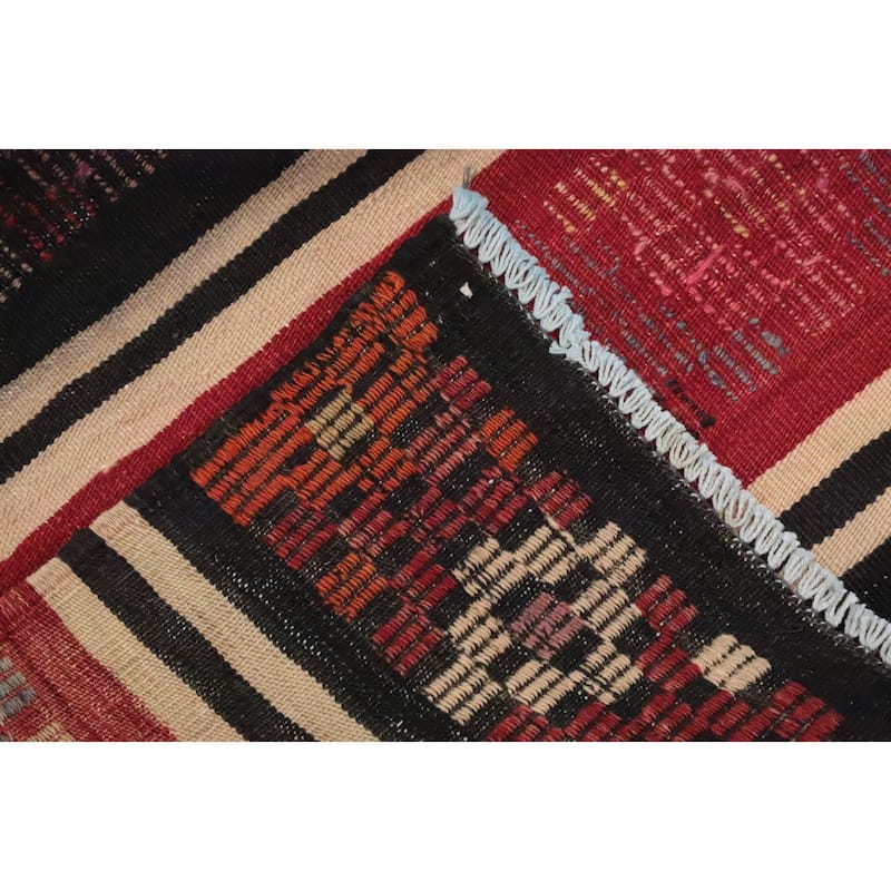 Hand Woven Oriental 100% Wool Carpet Southwestern Tribal Multi-Colored Kilim Area Rug - 9' 0'' X 6' 0''