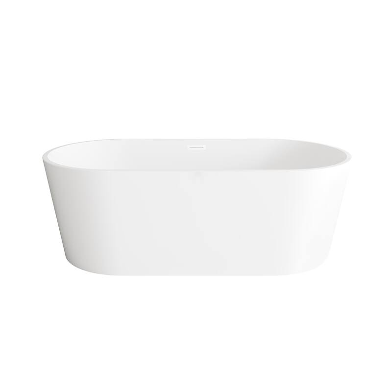 Melisande Bathtub in Glossy White - Glossy White with Polished White Trim - 67"