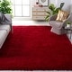 preview thumbnail 63 of 86, SAFAVIEH Bahija Handmade Luxe Shaggy 3 inch-thick Area Rug 8' x 8' Square - Red