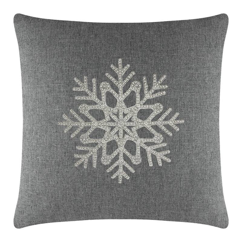 Sparkles Home Rhinestone Snowflake Pillow - Grey - 20 x 20