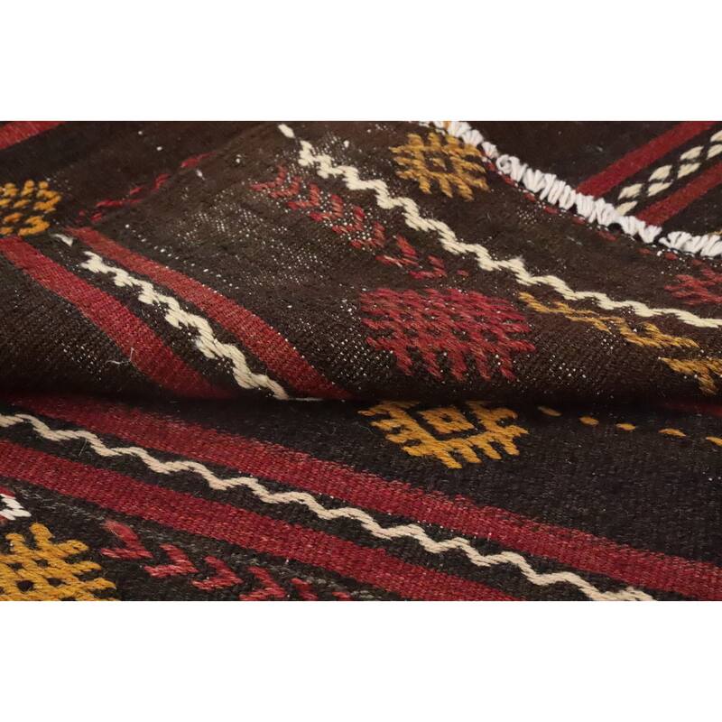 Hand Woven Oriental 100% Wool Carpet Southwestern Tribal Multi-Colored Kilim Area Rug - 10' 0'' X 5' 9''