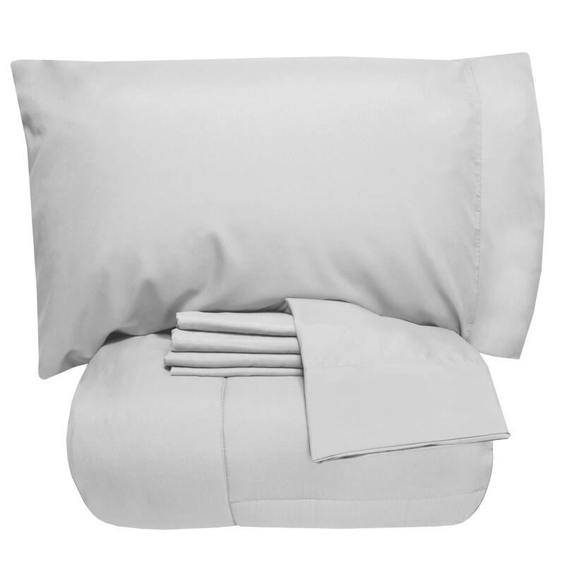 Sweet Home Collection Luxury Solid Bed-In-a-Bag with Sheet Set