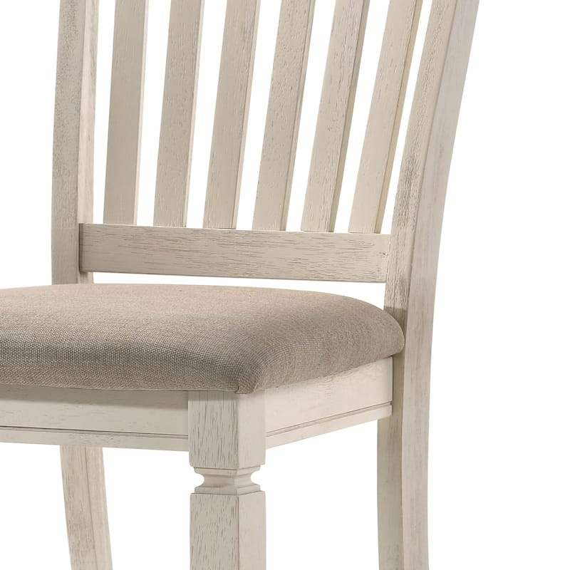 Fedele Tan Fabric & Cream Finish Side Chair (Set of 2)