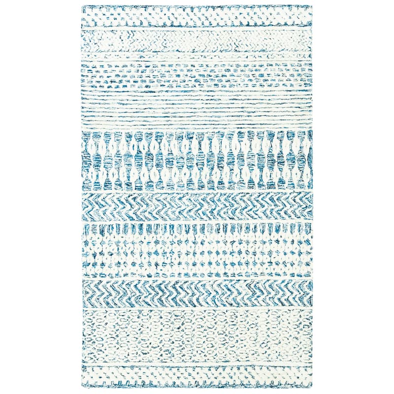 SAFAVIEH Handmade Glamour Shag Modern Viscose Rug - 2'3" x 4' - Navy/Ivory