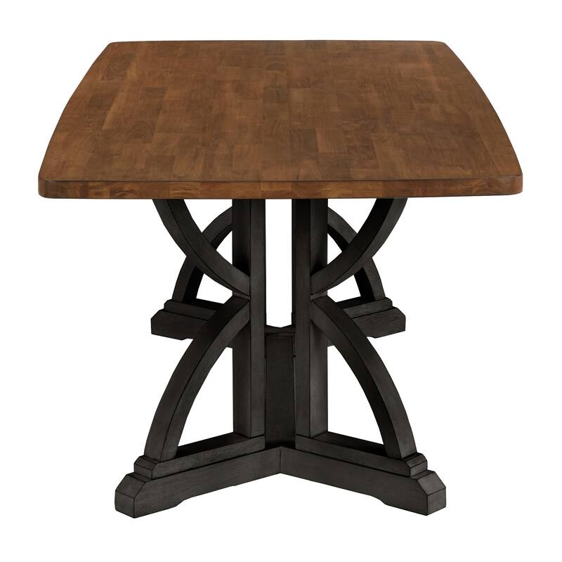 Eleanor Two-tone Wood Finish 78" Dining Set with Double Cross Back Chairs by iNSPIRE Q Classic