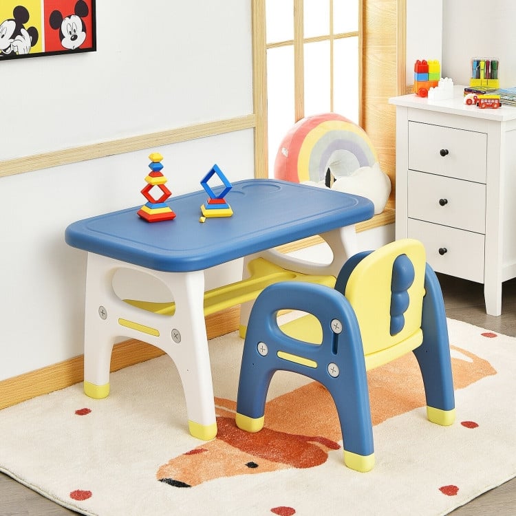 Kids Activity Table and Chair Set with Montessori Toys for Preschool and Kindergarten - 31" x 19.5" x 19.5"
