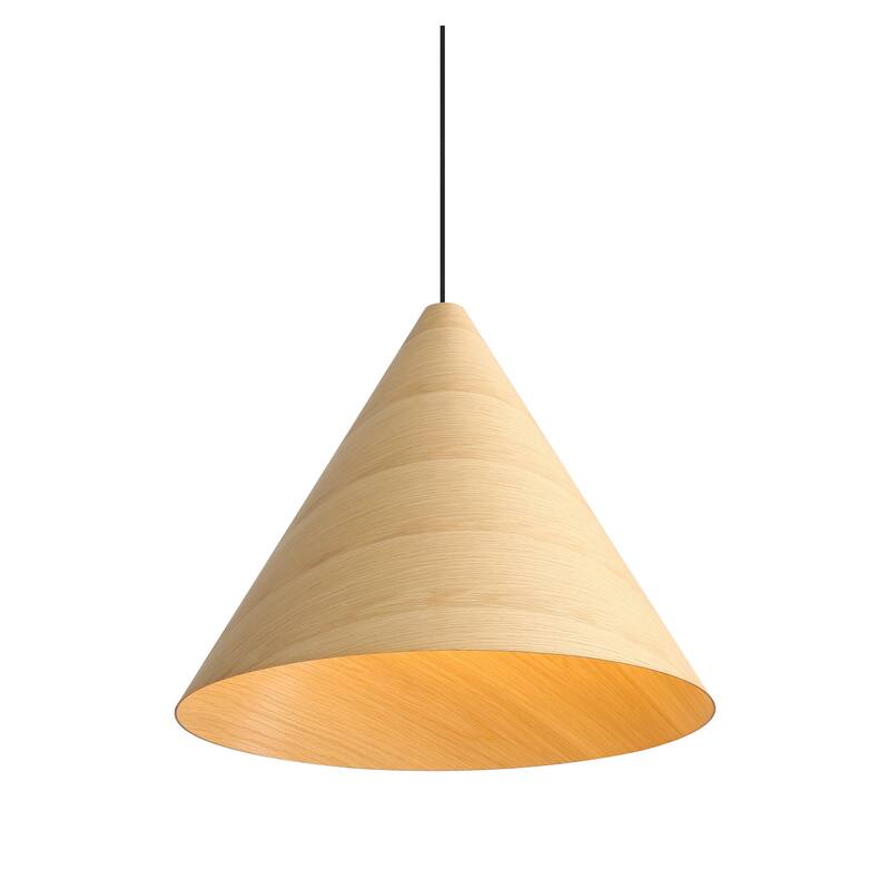 Conique 3-Light Pendant in Light Walnut - Silver