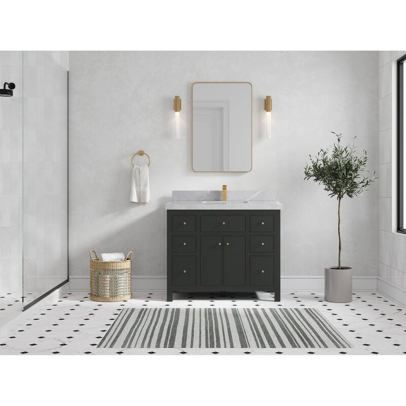 Willow Collections 42 in W x 22 in D Sonoma Free Standing Reeded Single Sink Bathroom Vanity with Countertop