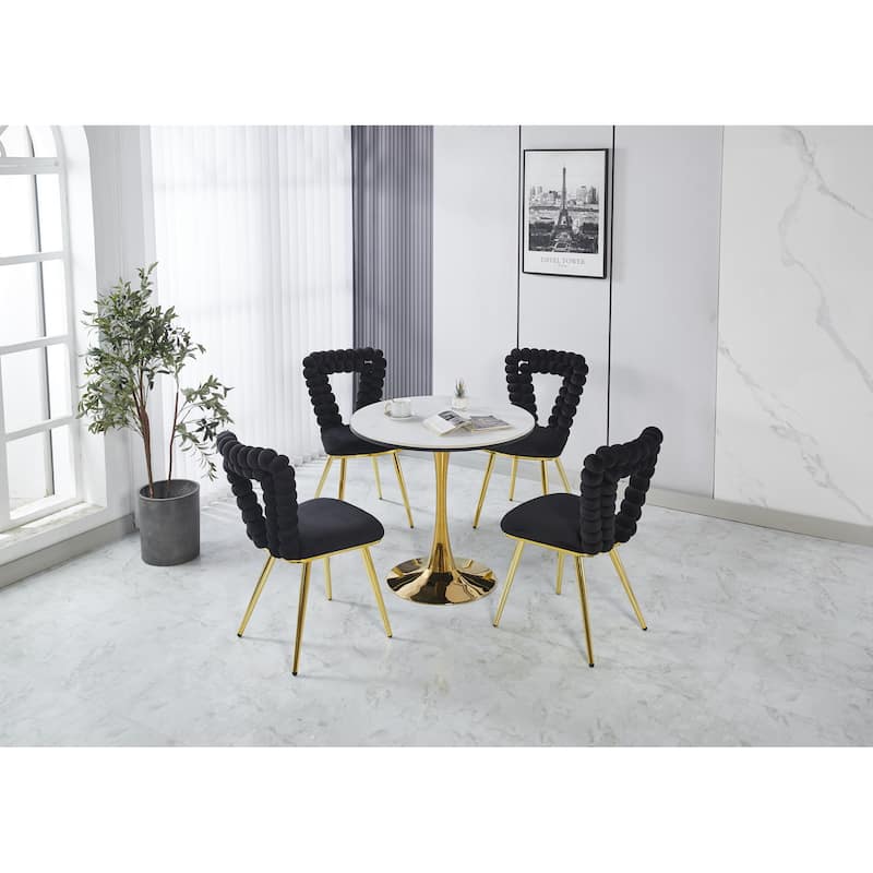Modern 22.04" Accent Chairs with Iron Tube Legs and Comfortable Backrest (Set of 2)
