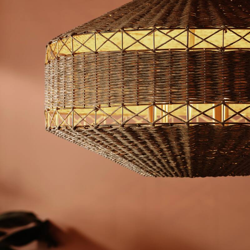Kichler Lighting Lulo 30.25 Inch 1 Light Pendant with Handwoven Natural Cord in Champagne Bronze