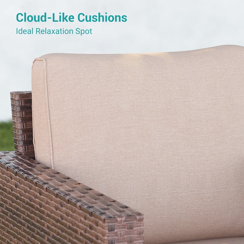 BONOSUKI Patio Outdoor Couch,3-Seater Furniture with Removable Cushion