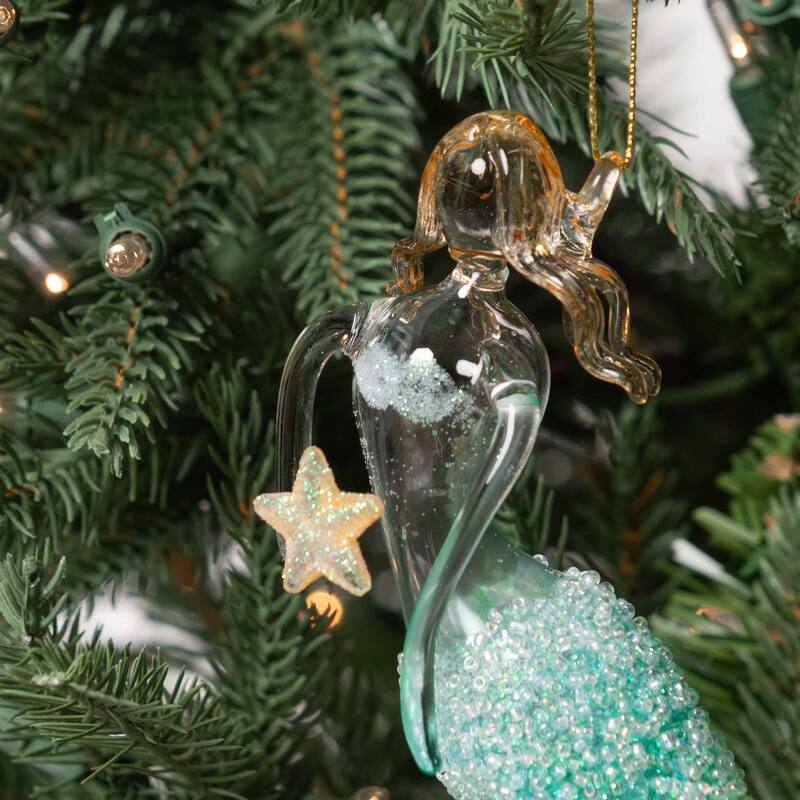 Seafoam Glitter Mermaid Christmas Xmas Ornament