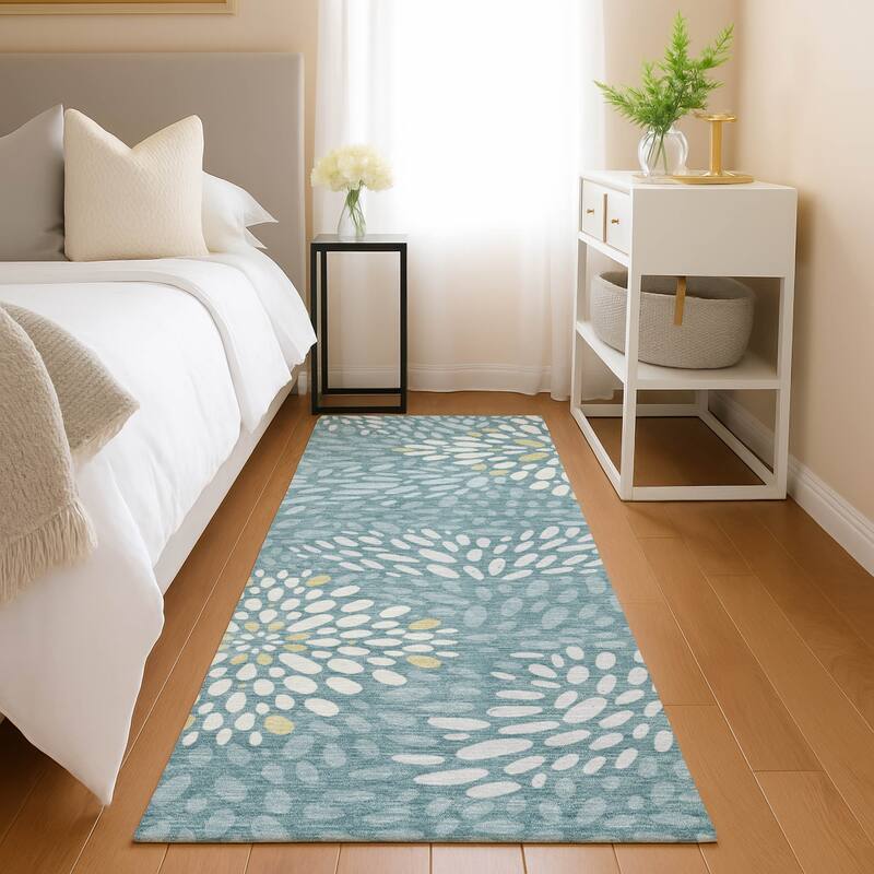 Machine Washable Indoor/ Outdoor Modern Genoa Chantille Rug