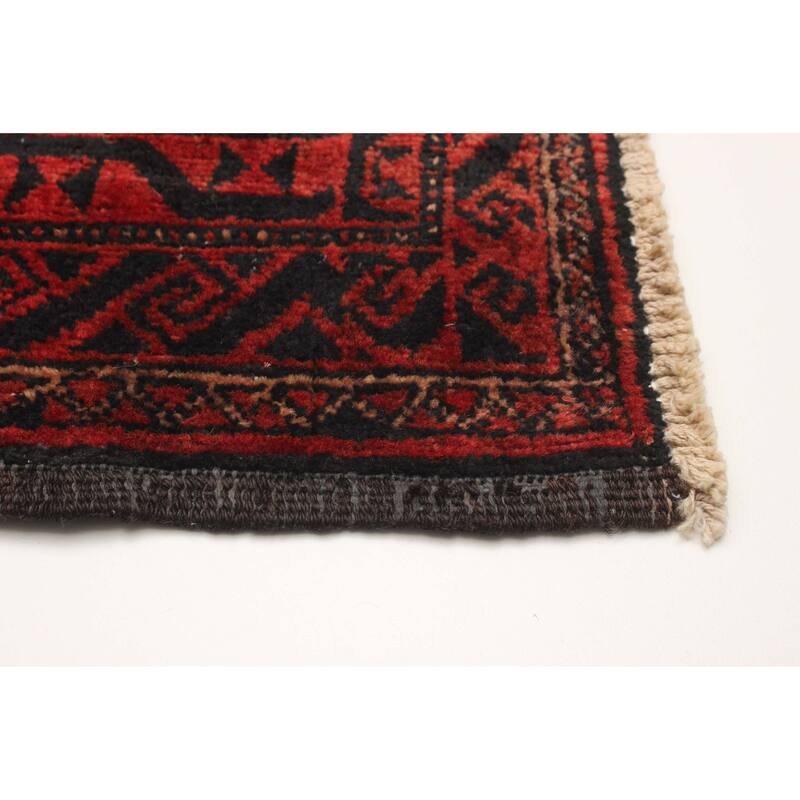 ECARPETGALLERY Hand-knotted Baluch Red Wool Rug - 3'9 x 7'5