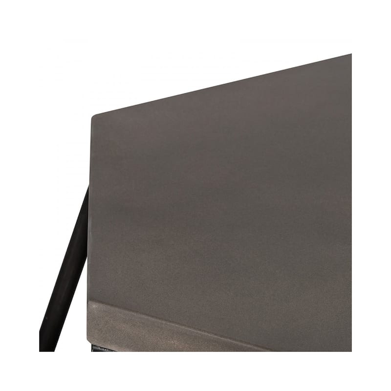 22 in. Gray and Black Rectangle Metal End Table, Sturdy Build End Side Table for Living Rooms