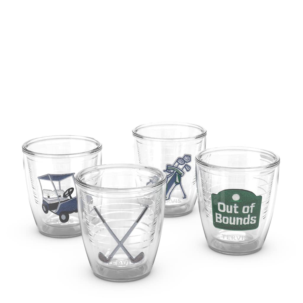 Tervis The Links Golf Collection Made in USA Double Walled Insulated Travel Tumbler, Assorted - 12oz - 4pk