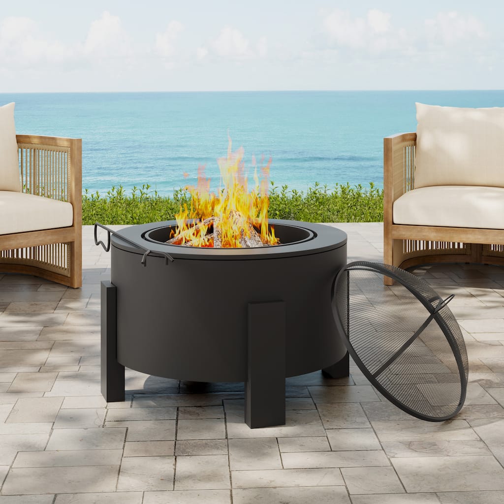 Scott Living Flicker Wood Burning Iron Fire Pit