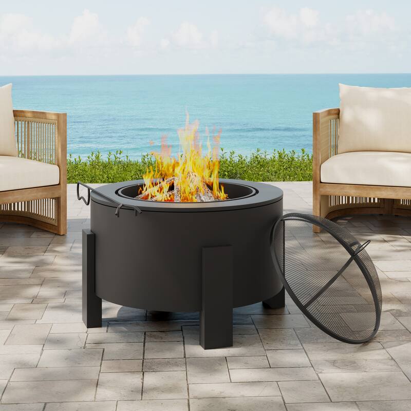Scott Living Flicker Wood Burning Iron Fire Pit