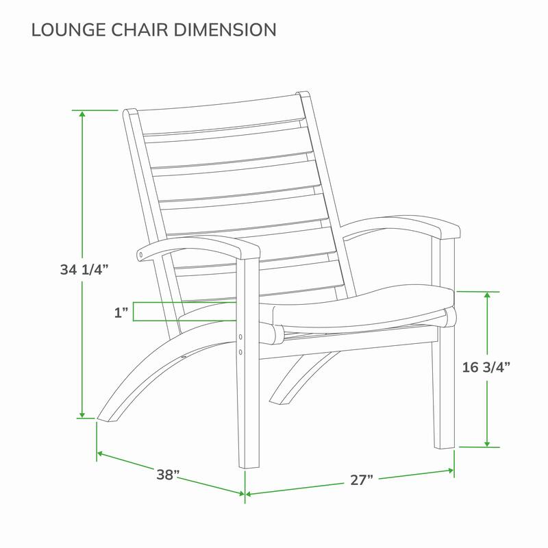 Cambridge Casual Moni 3-piece Wood Outdoor Chat Set with Cushion