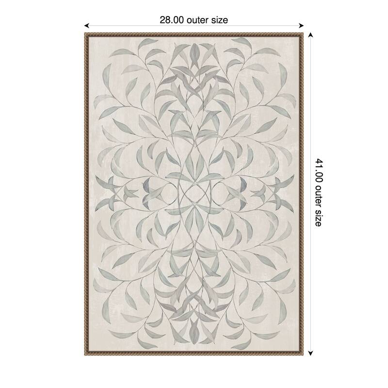 Muted Symmetry of Leaf Patterns by Hannah Dawson (28 x 41 in.), Framed Canvas Wall Art Print