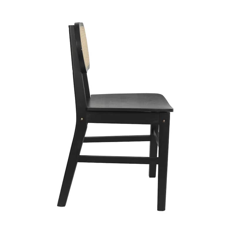 Commercial Cane Rattan Event Chair with Wood Back and Seat