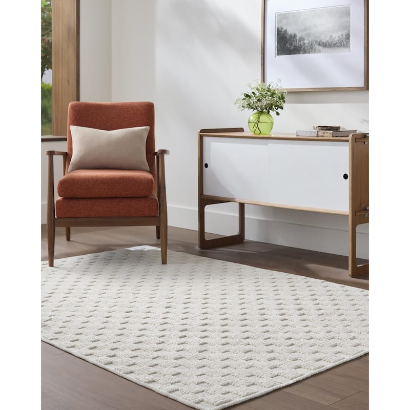 Livabliss Lyna Modern & Contemporary Area Rug - White - 2'7" x 7'2"