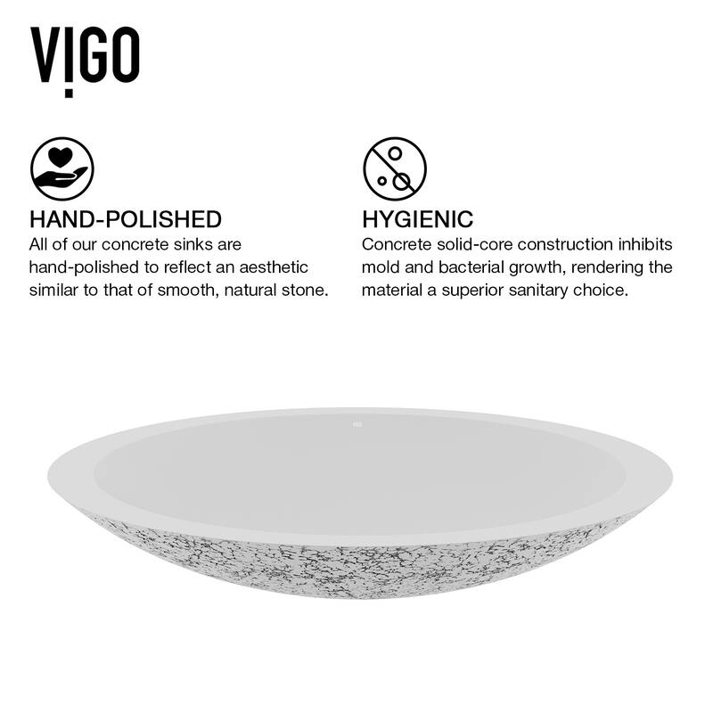 VIGO Wisteria 23"L x 14"W x 4"H Oval Bathroom Vessel Sink